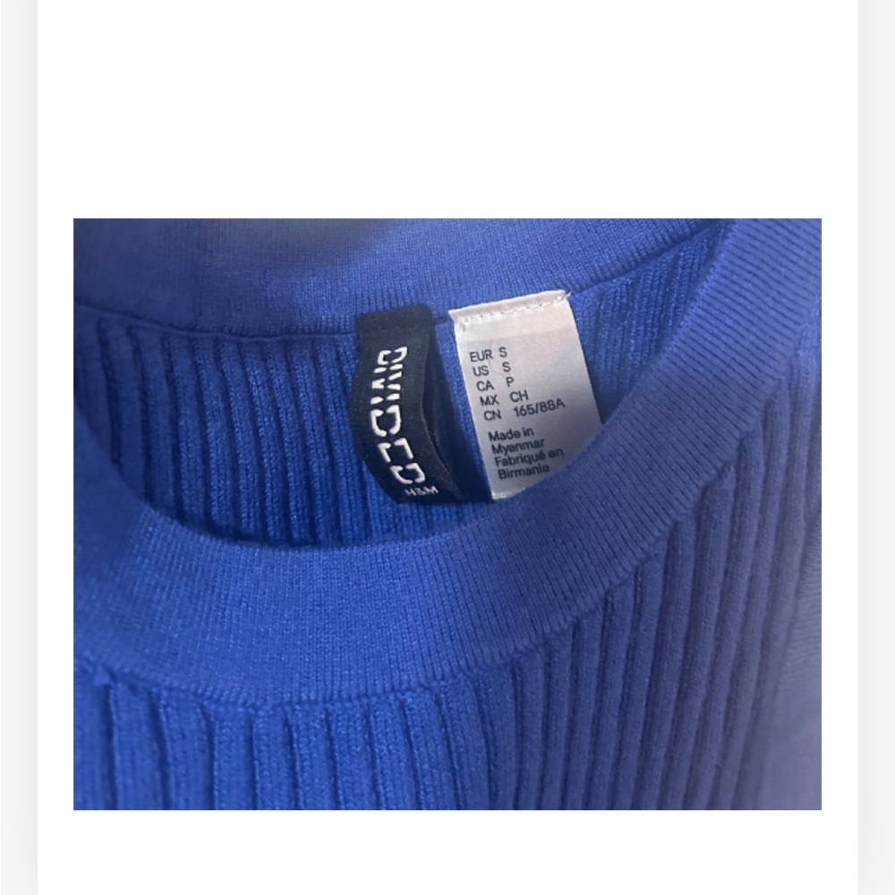 Cobalt Blue Ribbed Knit Tank | Size S - Picture 3 of 3